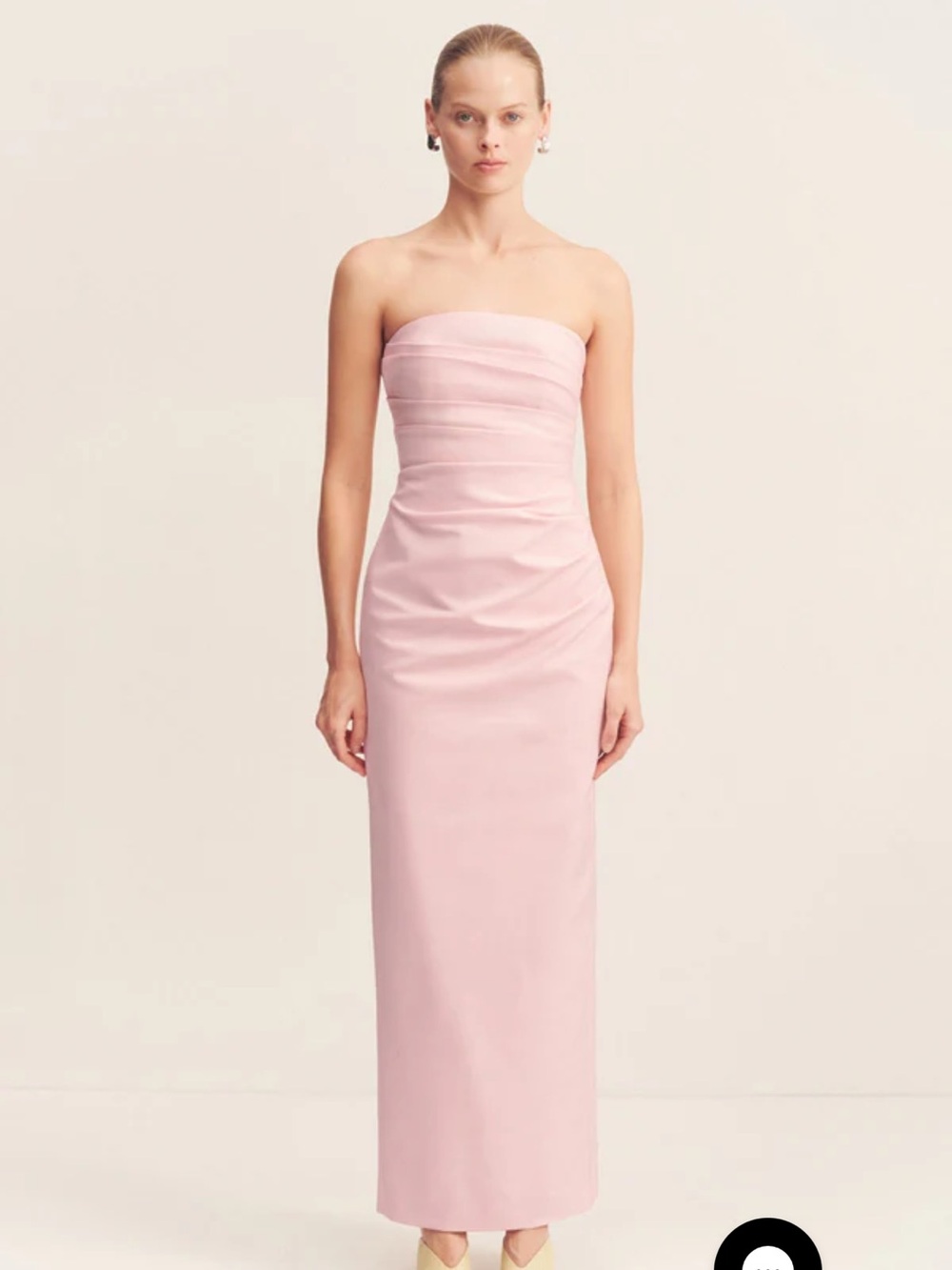 Strapless Pink Column Evening Dress shona joy